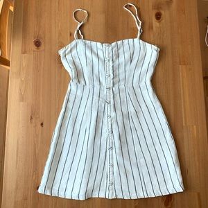 Urban Planet Striped Button-Down Linen Dress
